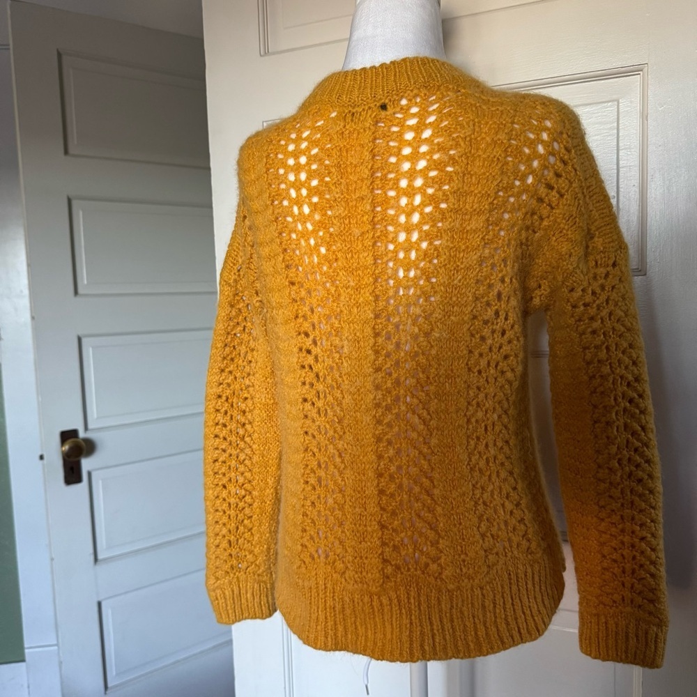 Madewell Windemere Pointelle Pullover Sweater Fuzzy Alpaca Blend -XS - Picture 7 of 12
